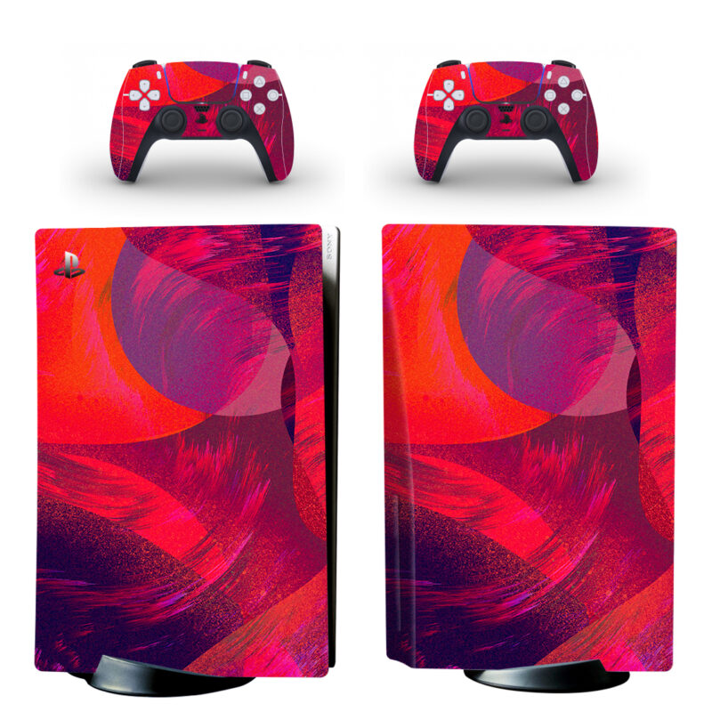 Blue Red Digital Art PS5 Skin Sticker Decal