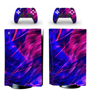 Neon Blue Pink Paint Stroke PS5 Skin Sticker Decal