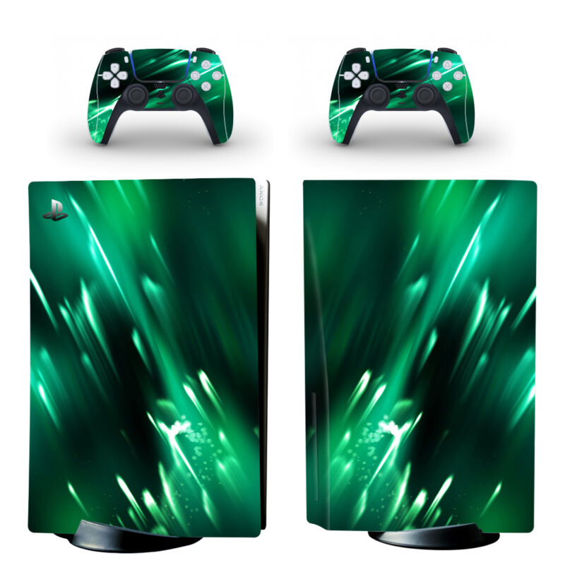 Green Shooting Stars PS5 Skin Sticker Decal