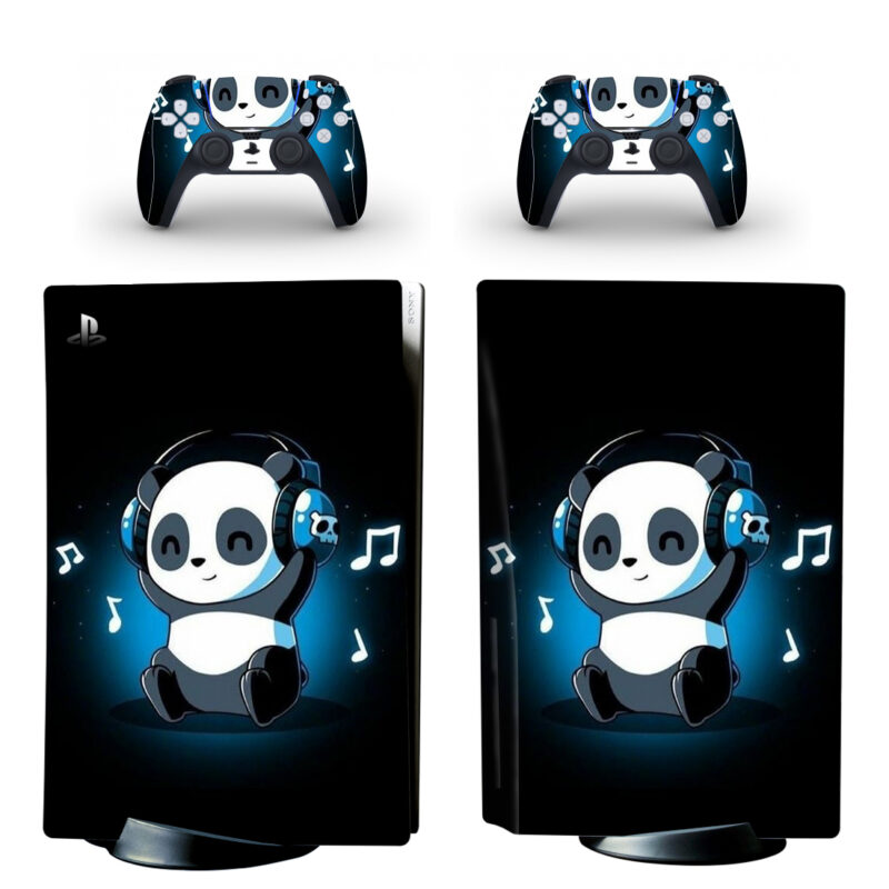 Panda With Headphones PS5 Skin Sticker Decal