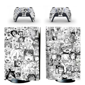 Aygo Hentai Anime Face Art PS5 Skin Sticker And Controllers