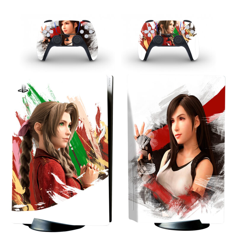 Aerith Gainsborough And Tifa Lockhart Art PS5 Skin Sticker Decal