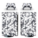 Gray Camouflage Pattern PS5 Skin Sticker And Controllers