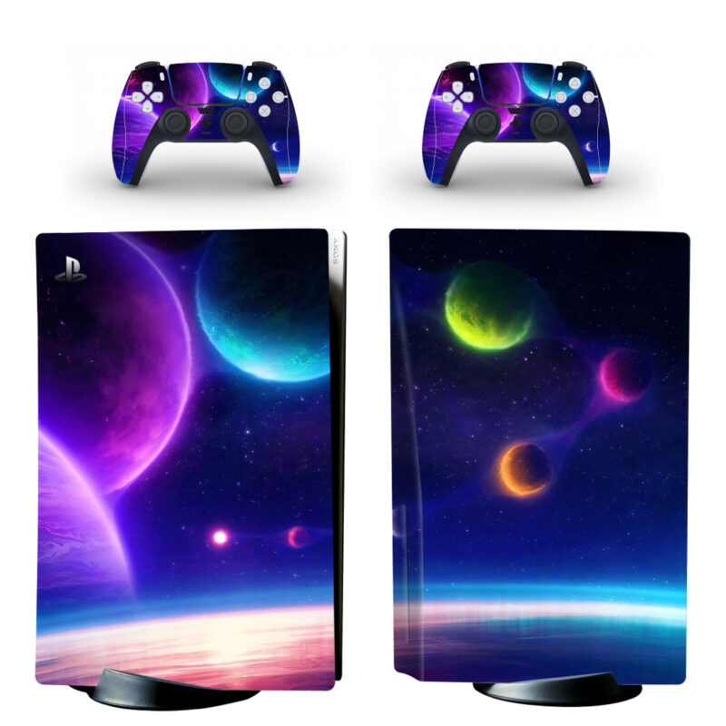 Colorful Planets Space PS5 Skin Sticker Decal