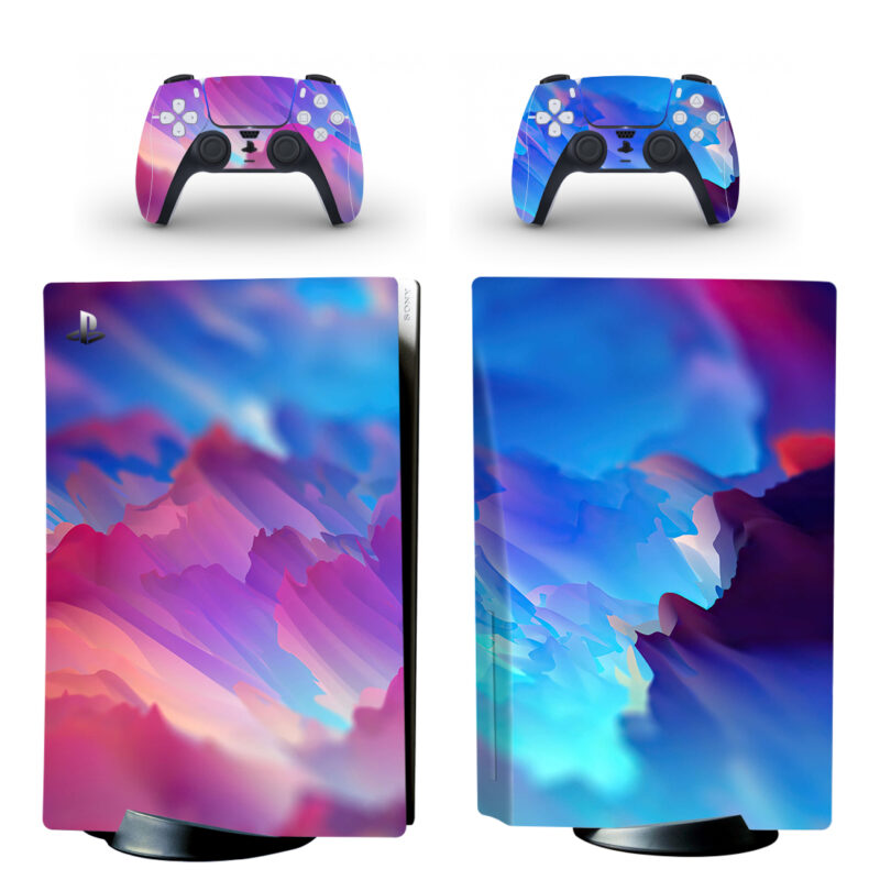 Abstract Rose Blue Blend Texture PS5 Skin Sticker Decal