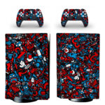 Red Blue Sticker Bomb PS5 Skin Sticker Decal