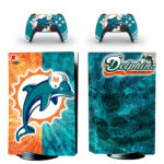 Miami Dolphins PS5 Skin Sticker And Controllers