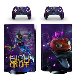 High On Life PS5 Skin Sticker And Controllers Design 4