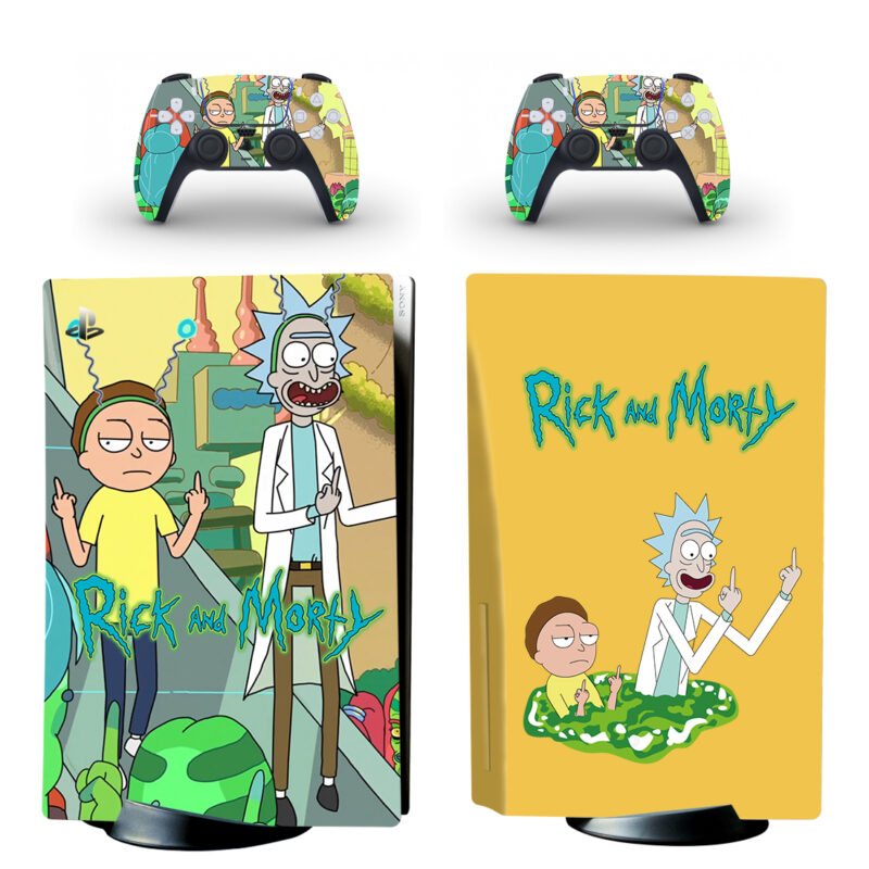 Rick And Morty PS5 Skin Sticker And Controllers Design 9