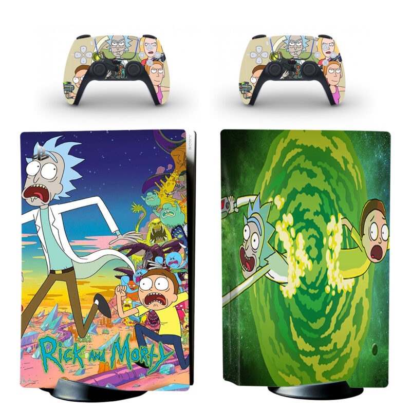 Rick And Morty PS5 Skin Sticker And Controllers Design 12