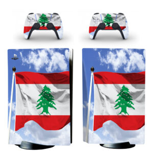 Flag Of Lebanon PS5 Skin Sticker And Controllers