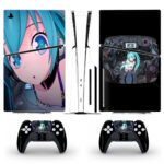 Anime Hatsune Miku PS5 Slim Skin Sticker Cover