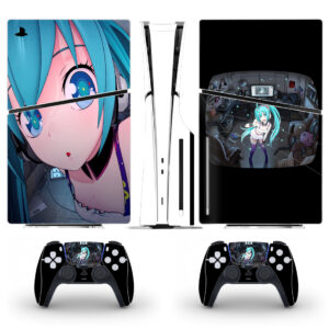 Anime Hatsune Miku PS5 Slim Skin Sticker Cover