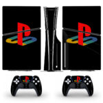 Playstation Symbol On Black Skin Sticker For PS5 Slim