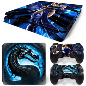 Mortal Kombat Blue Stone Dragon PS4 Slim Skin Sticker Cover