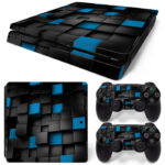 Black And Blue Cubes PS4 Slim Skin Sticker Cover