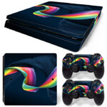 Rainbow Colors Dark Blue Ultra Hd PS4 Slim Skin Sticker Decal