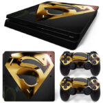 Golden Superman Symbol PS4 Slim Skin Sticker Decal