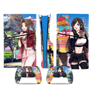 Iris Gainsborough And Tifa Lockhart Skin Sticker For PS5 Slim