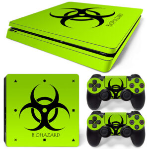 Biohazard Symbol On Green PS4 Slim Skin Sticker Decal