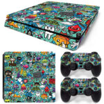 Graffiti Sticker Bomb Art PS4 Slim Skin Sticker Cover