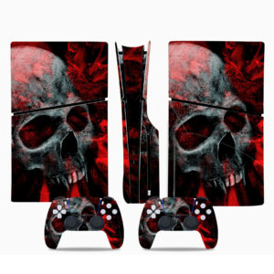 Bloody Skull Art PS5 Slim Skin Sticker Cover