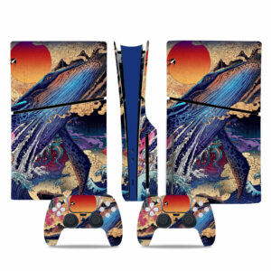 Tapestry Whale Sunset Art Skin Sticker For PS5 Slim