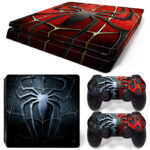 Black And Red Spiderman Symbol PS4 Slim Skin Sticker Decal