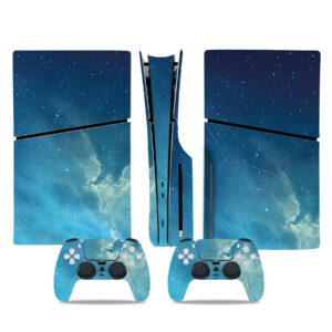 Blue Sky With Clouds And Stars PS5 Slim Skin Sticker Decal