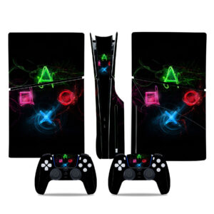 Neon Playstation Button PS5 Slim Skin Sticker Cover