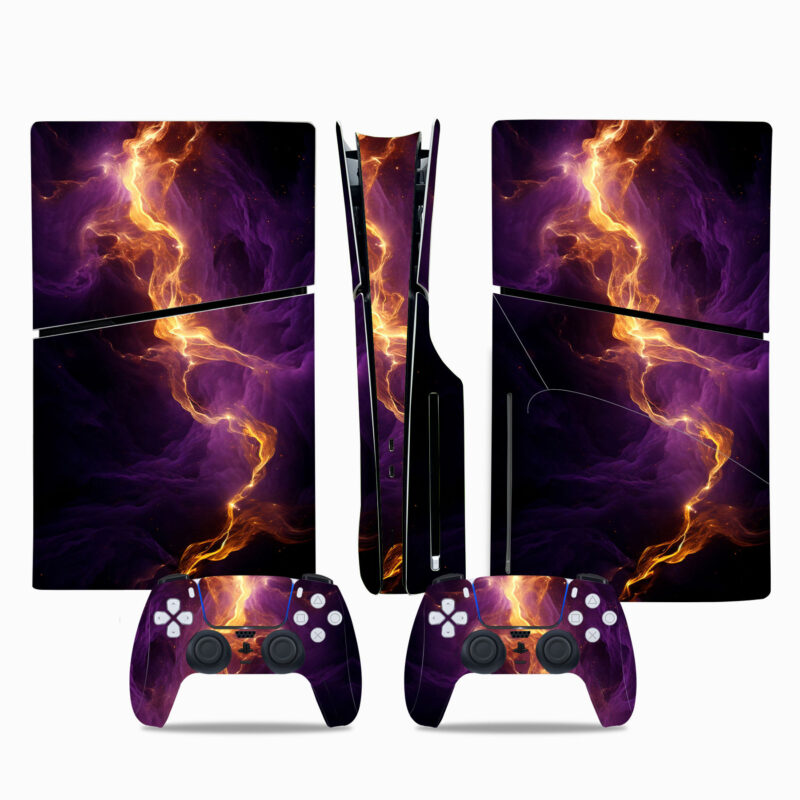 Nebula Purple Orange Cloud PS5 Slim Skin Sticker Cover