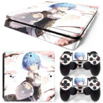 Re: Zero Anime Rem Cherry Blossom Art PS4 Slim Skin Sticker Decal