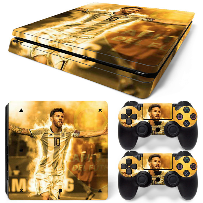 Lionel Messi Fire Effect PS4 Slim Skin Sticker Decal
