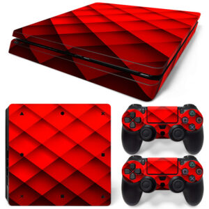 Seamless Red Padded Vector Pattern PS4 Slim Skin Sticker Cover