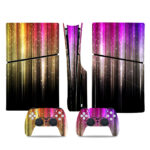 Colorful Glitter Lines PS5 Slim Skin Sticker Decal