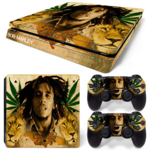 Bob Marley Lion Face Art PS4 Slim Skin Sticker Cover