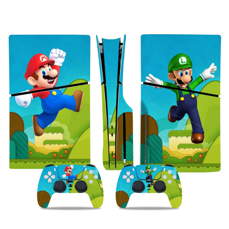 Super Mario Bros And Luigi PS5 Slim Skin Sticker Decal