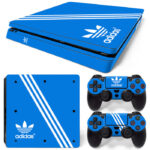 Blue Adidas Symbol Skin Sticker PS4 Slim Skin Sticker Decal