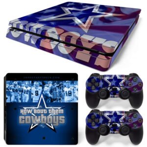 How Bout Them Cowboys Symbol On US Flag PS4 Slim Skin Sticker Decal