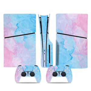 Pastel Blue Pink Flow Texture PS5 Slim Skin Sticker Decal