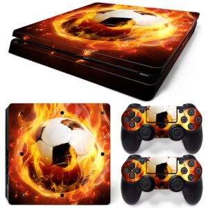 Fire On The Football PS4 Slim Skin Sticker Decal