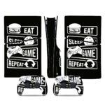 Eat Sleep Game Repeat PS5 Slim Skin Sticker Decal