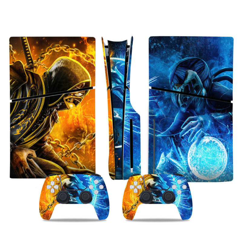 Sub Zero And Scorpio PS5 Slim Skin Sticker Cover