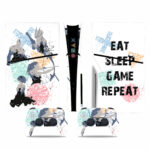 Eat Sleep Game Repeat Poster PS5 Slim Skin Sticker Decal