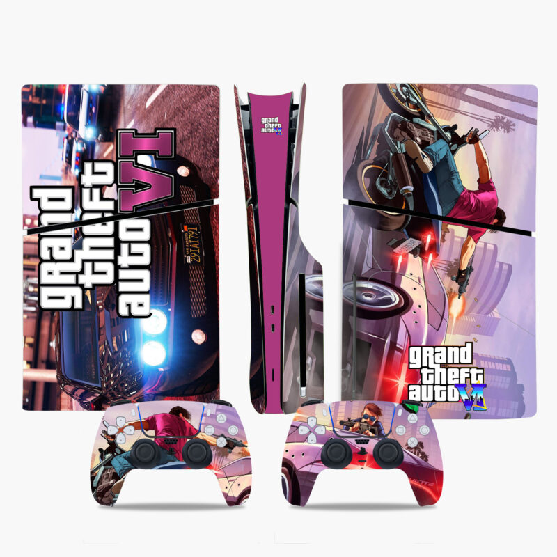 Grand Theft Auto VI PS5 Slim Skin Sticker Decal Design 1