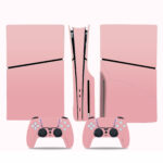 Pink Color PS5 Slim Skin Sticker Decal