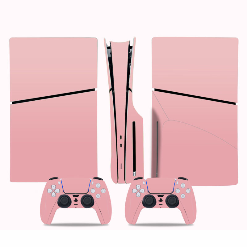 Pink Color PS5 Slim Skin Sticker Decal