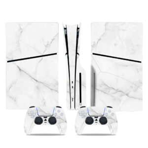 White Marble Texture PS5 Slim Skin Sticker Cover