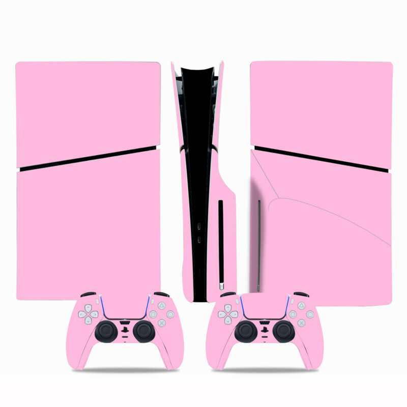 Pink Color PS5 Slim Skin Sticker Cover