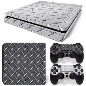 Gray With Black Diamond Plate PS4 Slim Skin Sticker Decal